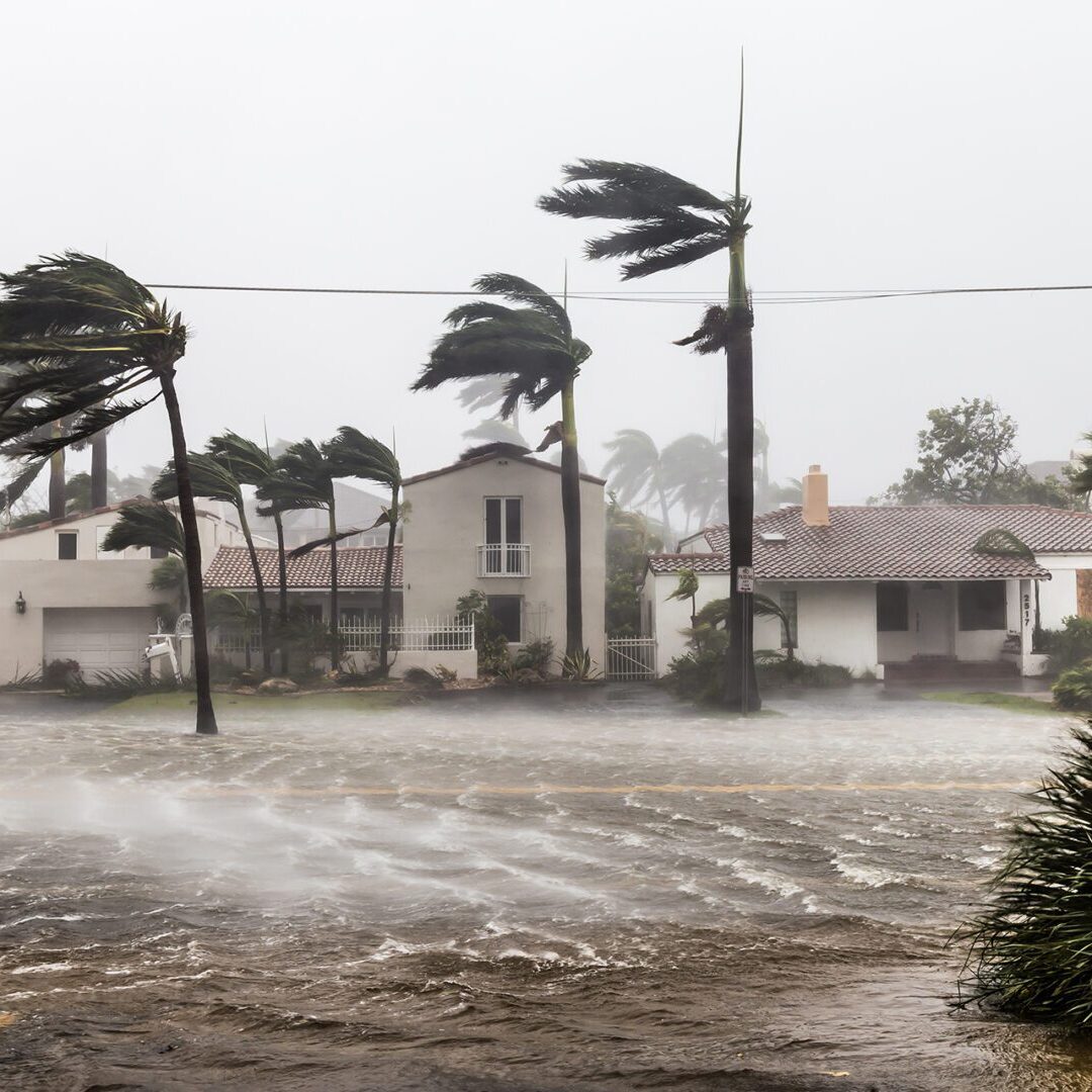A flooded street after catastrophic Hurricane Irma hit Fort Lauderdale, FL.